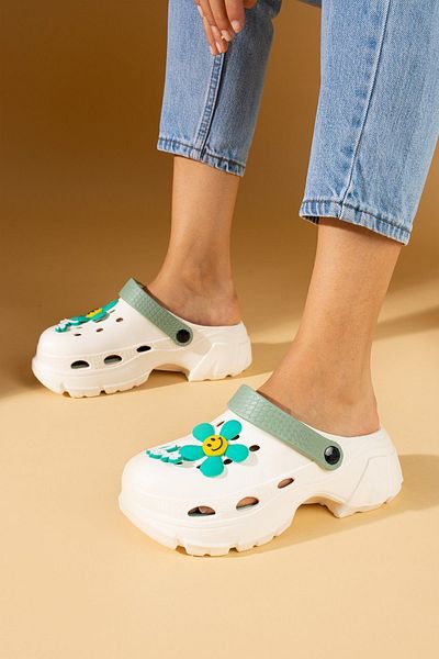 Pembe Potin Dámské sandály Eva ve vanilkové barvě – vodově zelené, Doctor Nurse Comfort, pohodlné pantofle