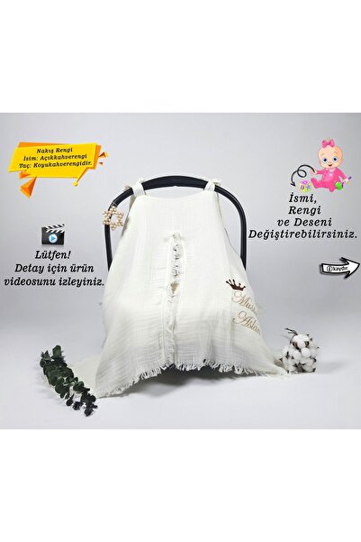 gros shop %100 Pamuk 4Katlı Nefes Alabilen Müslin Kumaş Püsküllü Puset Örtüsü...