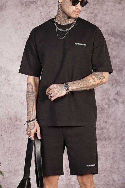 Butik Trend We Crew Neck Printed Oversize Fit Unisex T-Shirt and Shorts Set