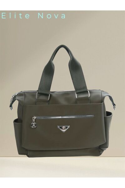 eliteshop Women's Satin Technical Fabric Waterproof 3 Compartment Cross Strap Hand and Shoulder Bag