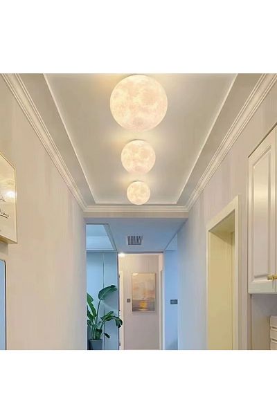 Lambadar Moonlight Model Large Size 1 Single Plafonier Full Moon Design Chandelier