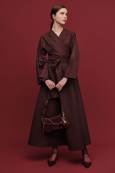 Manuka Cămașă PREMIUM STIL KIMONO Ton Bordeaux