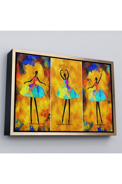 Harita Sepeti Fata balerină africană în cadru de aur Pictură în ulei Aspect Decorativ Pictură pe pânză