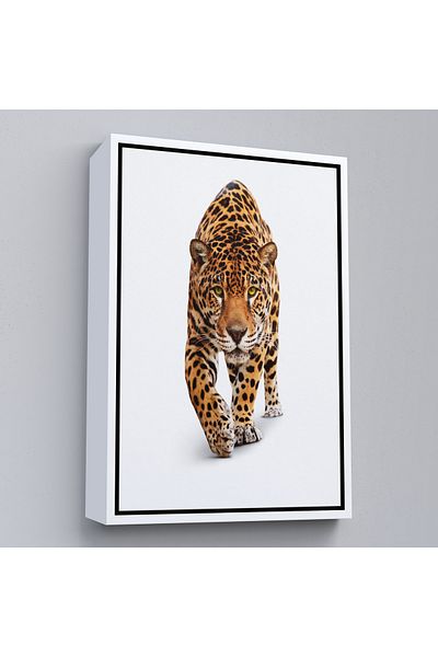 Harita Sepeti Pictură de leopard sălbatic cu cadru alb