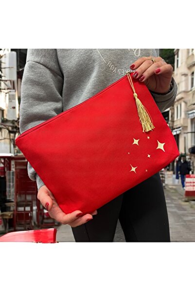 Atölye No 35 Kulturtasche Damen, Kosmetiktasche Rot, 32x24 Cm