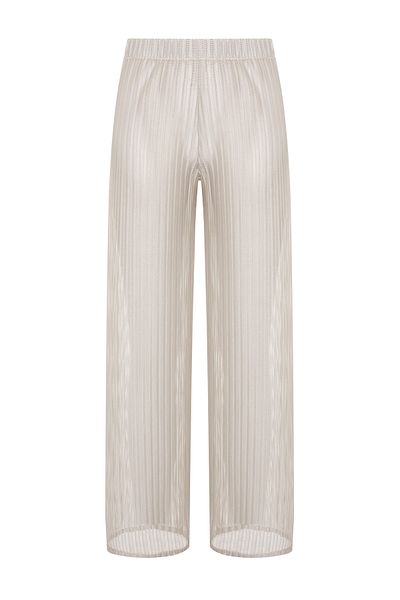 AQUELLA Zigzag Woven Beige Seamless Trousers