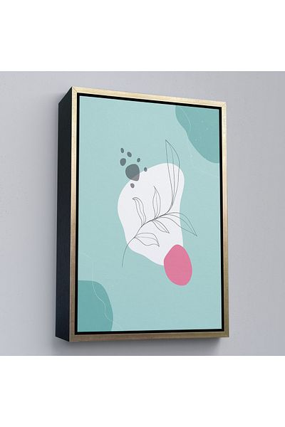 Harita Sepeti Кафява рамка с цветна абстрактна картина с геометрични фигури