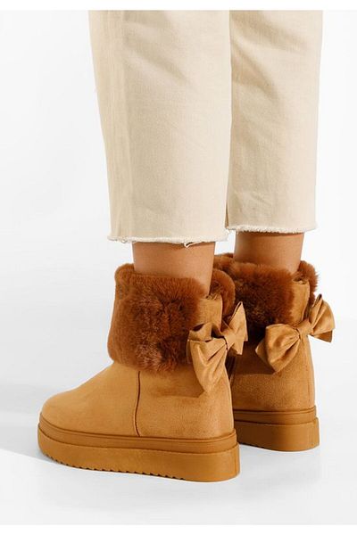 B T Shoes Cizme cu platforma ascunsa camel Michi