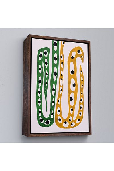 Harita Sepeti Pictură cu ochi abstracte cu șarpe ezoterice cu cadru alb