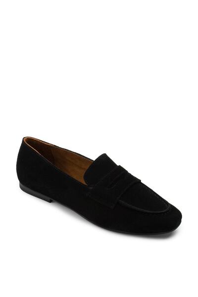 Deery Справжня замша чорні жіночі балетки