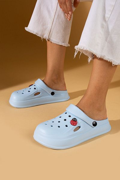 Pembe Potin Baby Blue Eva - Sandale Confortabile pentru Damă, Papuci, pentru Mare și Plajă