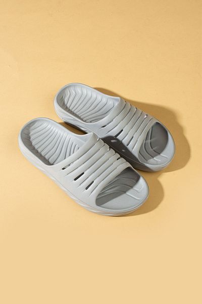 Pembe Potin Γκρι Eva Unisex Sea and Beach Άνετα σανδάλια Παντόφλες