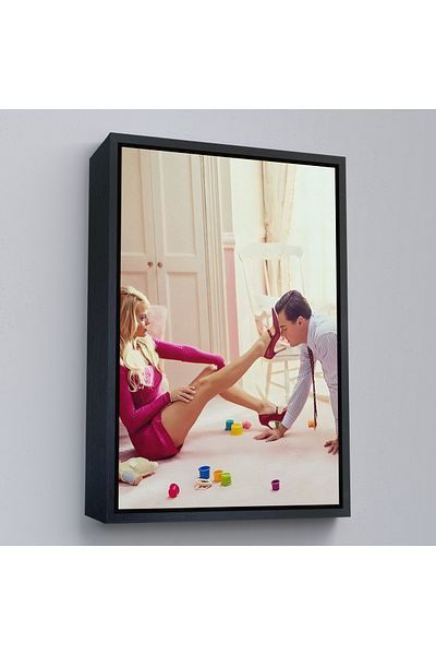Harita Sepeti Leonardo Di Caprio și Margot Robbie The Wolf of Wall Street Pictură de film cu cadru auriu