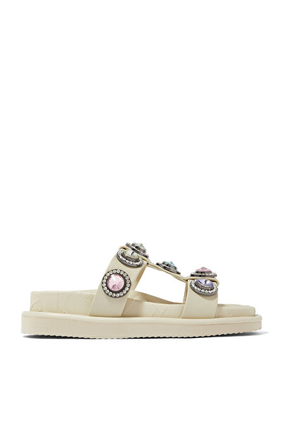 Kurt Geiger Colorful Crystal Stone Leather Slippers - Summer Non-Slip Sole