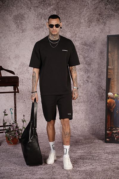Butik Trend We Crew Neck Printed Oversize Fit Unisex T-Shirt and Shorts Set