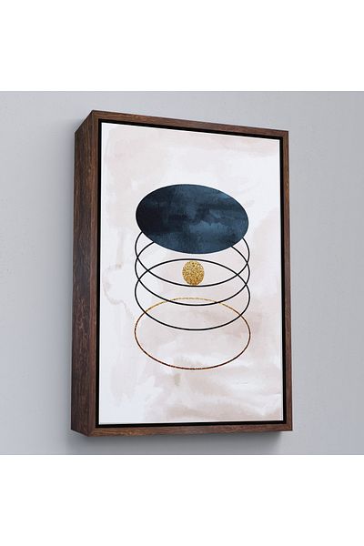 Harita Sepeti Pictură abstractă în acuarelă circulară cu cadru alb