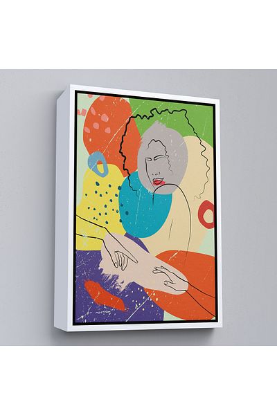 Harita Sepeti Pictură abstractă de femeie cu cadru alb
