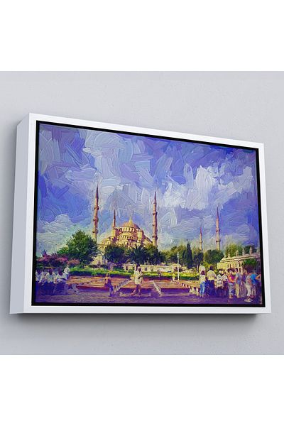 Harita Sepeti Λευκό πλαίσιο Sultan Ahmet Mosque Ελαιογραφία Προβολή Διακοσμητικός πίνακας τοίχου σε καμβά