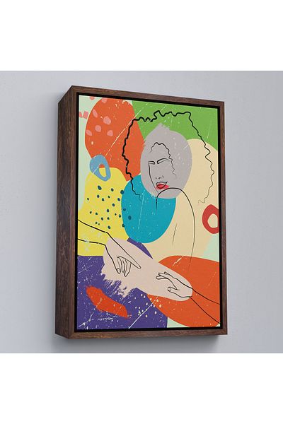 Harita Sepeti Pictură abstractă de femeie cu cadru alb