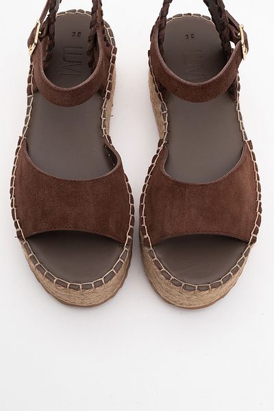 LuviShoes Sandale cu talpă cu paie pentru femei SEREZ din piele naturală din piele naturală