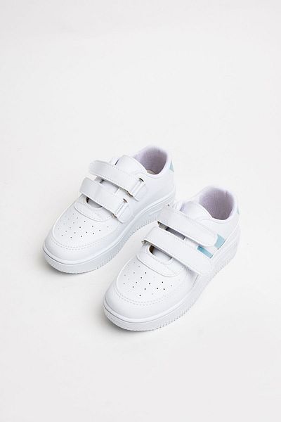Pembe Potin Children's Unisex White Blue Sneakers Velcro Sports Comfortable Children's Shoes