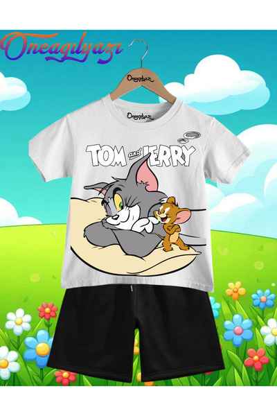 oneagılyazı TOM I DŽERI Štampano Oversize kroj Dječje šortsevi T-shirt setovi
