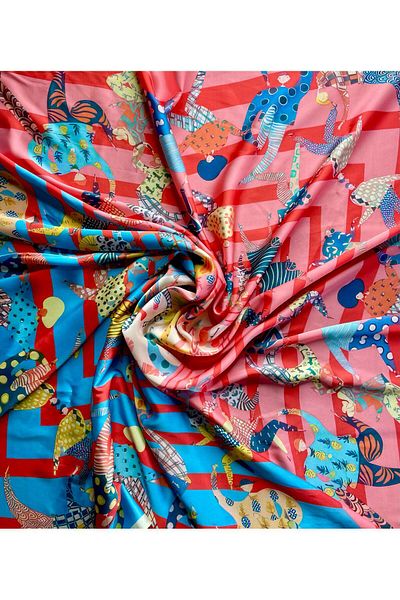 Bolder Scarf Pink/Turquoise Transition Foulard 100*100 cm