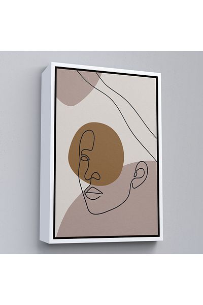 Harita Sepeti Pictură abstractă a feței de femeie cu cadru alb