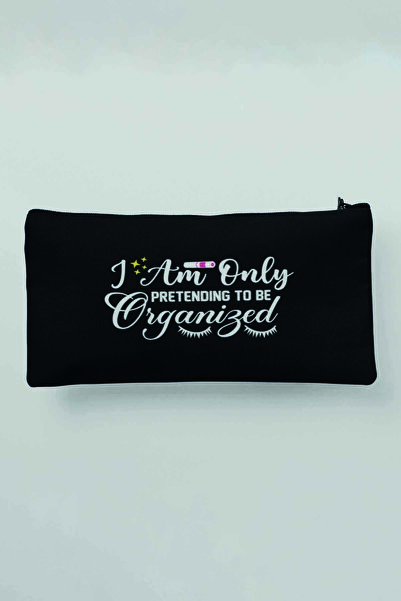 qoeuyl boutique Я тільки прикидаюся організованою Чорна тканинна косметичка з...