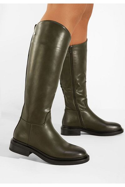 B T Shoes Cizme cu toc mic verzi Braga