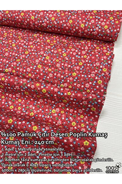 evimrenk Çıtır Çiçek Desenli Poplin Kumaş - Nevresim - Çarşaf - Hobi - Elbise...
