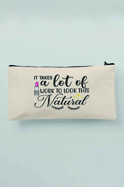 qoeuyl boutique Štampano Bež platnena šminka Torba i držač za olovke Novčanik