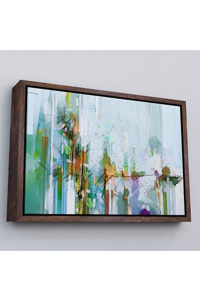 Harita Sepeti Rama albă Modernă Stil Abstract Flori Pictură în ulei Aspect Decorativ Pictură murală pe pânză