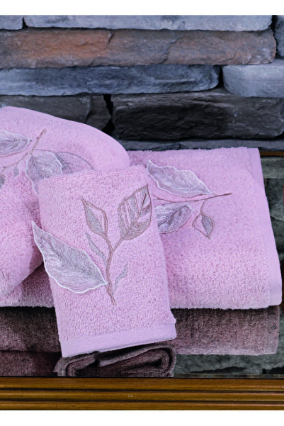 Dantela Код-9961 - Набір з 3 бавовняних рушників для ванної кімнати з вишивко...