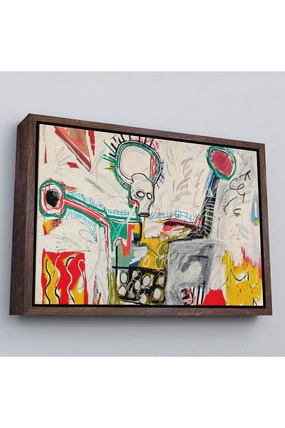Harita Sepeti Χωρίς τίτλο 1982 Πίνακας σε καμβά του Jean Michel Basquiat με λευκό πλαίσιο