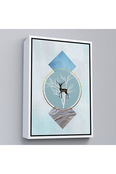 Harita Sepeti Pictură modernă abstractă de cerb cu cadru alb