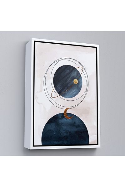 Harita Sepeti Pictură abstractă în acuarelă circulară cu cadru alb