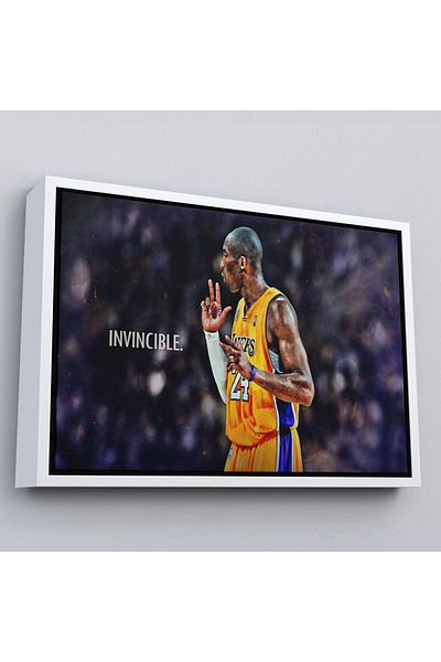 Harita Sepeti Tablou pe pânză Kobe Bryant Invincible Black Mamba cu cadru alb