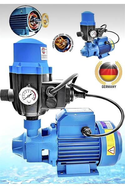 OG GERMANY STEEL Alman Dkm80 0.75 Kw 1 Hp 1" Bakır Sargılı Paket Hidrofor Sistem Su Pompası Su Motoru 2 Kat