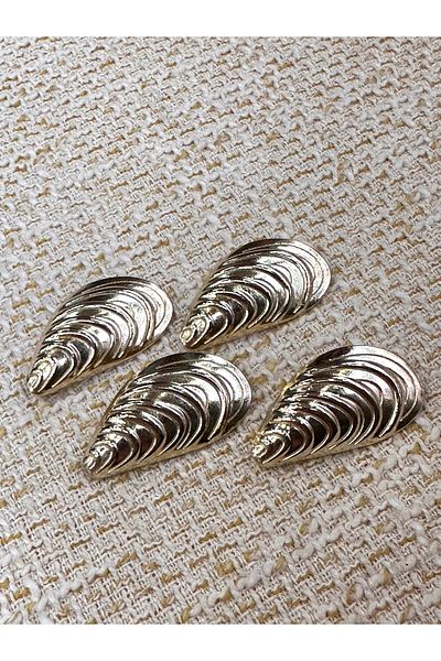 ODDA TASARIM ATÖLYESİ Set of Large Buttons with Mussel Shell Model Gold Color