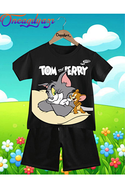 oneagılyazı TOM I DŽERI Štampano Oversize kroj Dječje šortsevi T-shirt setovi