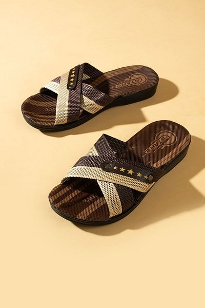 Pembe Potin Brown Men's Daily Slippers Sea Beach Pool Bathroom Work Slippers Washable No Smell Lightweight Slippers