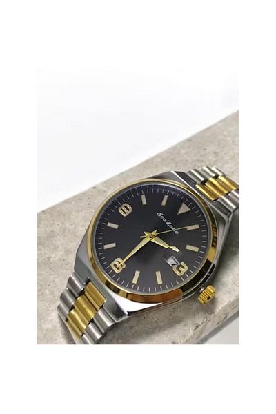 Seazone Men's Stainless Steel Analog Quartz Date Display Watch Easy to Read Fashion Design Waterproof