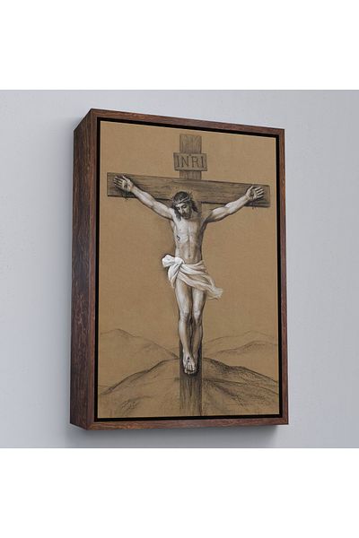 Harita Sepeti Pictură de perete cu Isus crucifixit cu cadru alb
