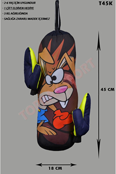 Leyaton Boks Torbası Seti Çocuk Eldivenli Hediyeli Kum Torbası