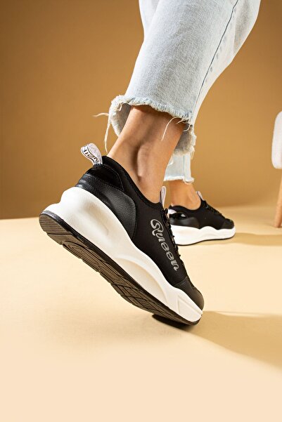 Pembe Potin Dámské šněrovací tenisky černé Poly s pohodlnou podrážkou