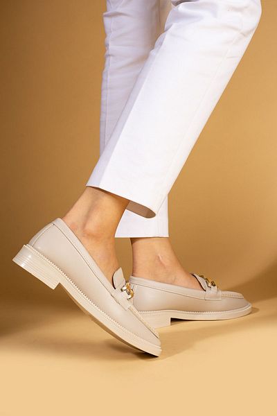 Pembe Potin Μπεζ Γυναικεία Loafer - Άνετα Παπούτσια Casual με Πόρπη