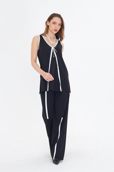 LAMANTE KOLSUZ SİYAH MODAL BLUZ