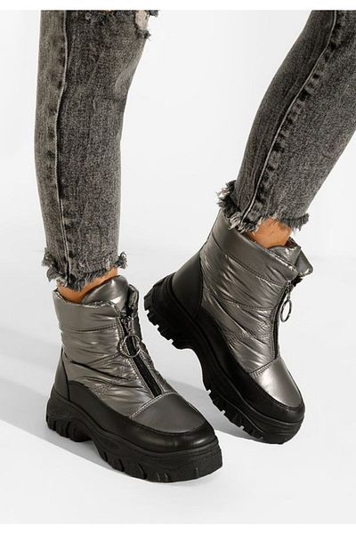 B T Shoes Women's gray fur boots Fergie