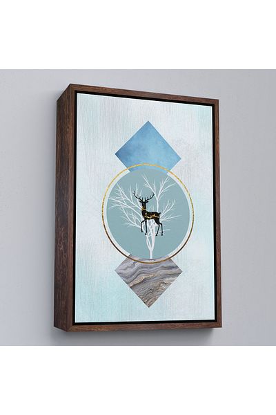 Harita Sepeti Pictură modernă abstractă de cerb cu cadru alb